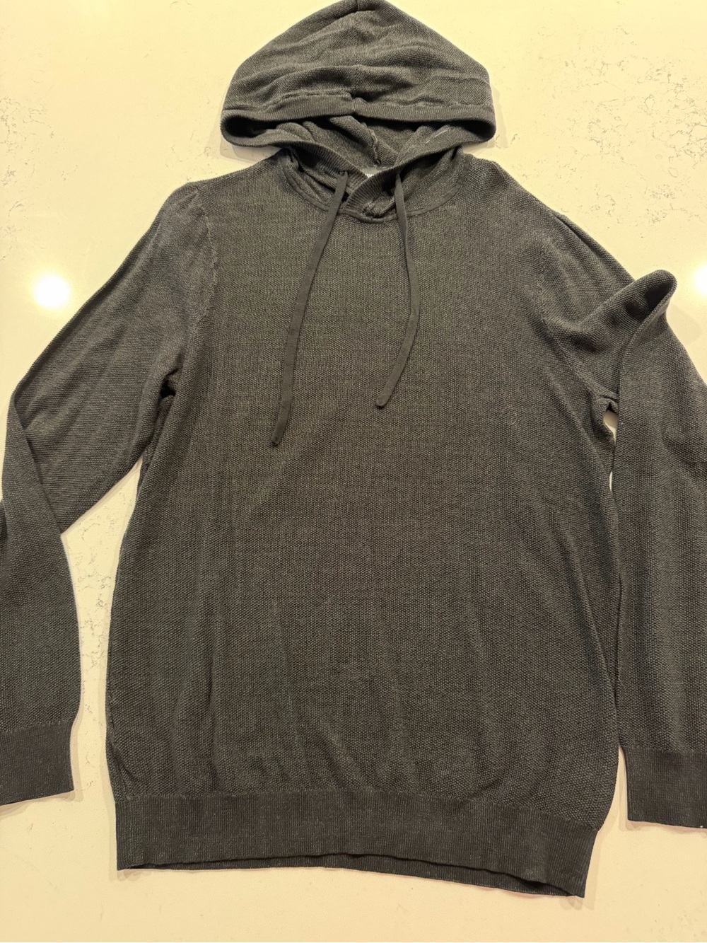 Express Men's Black Knit Hooded Sweater
